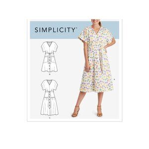 Simplicity Sewing Pattern 9103 10502 Dress Two‎ Length Size 14-20